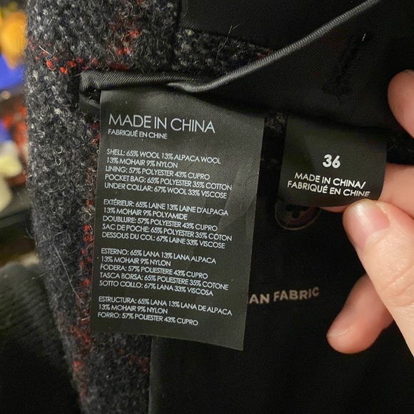 Club Monaco checked coat Size 36 - Picture 5 of 5